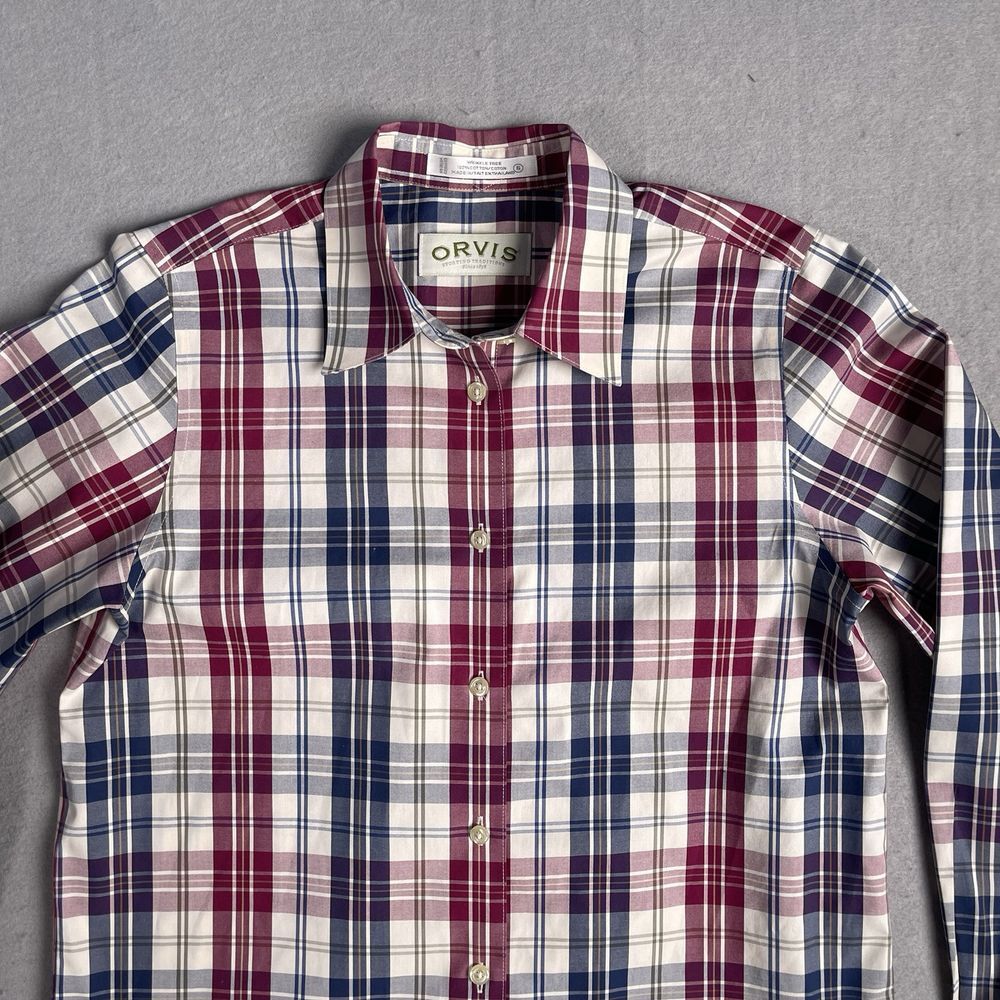 Orvis‎ Wrinkle Free Button Front Oxford Dress Shirt Woman Sz 6 Long Sleeve - Picture 3 of 9